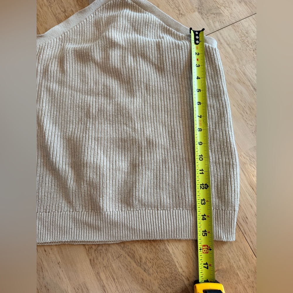 J. Crew Cream Ribbed Knit Top - Picture 3 of 4
